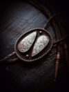 copper gray crazy lace bolo tie