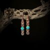 Copper arizona Kingman Turquoise Earrings 14k Rose Gold Bar Dangle fine Jewelry Gift for Women Pure Genuine Cowgirl Western Celestial Sun Blue Teal Stone Gem Crystal rodeo horse country lover boho minimalist simple sensitive ears allergy nickel free